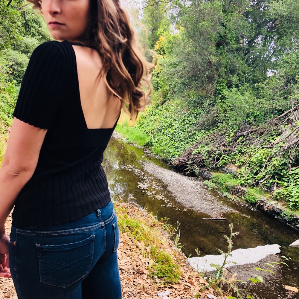 Free People Black Short Sleeved Shirt - Picture 2 of 6